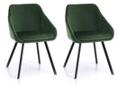 Set 2 Sedie 51x44x77 cm in Similpelle Verde Petrolio