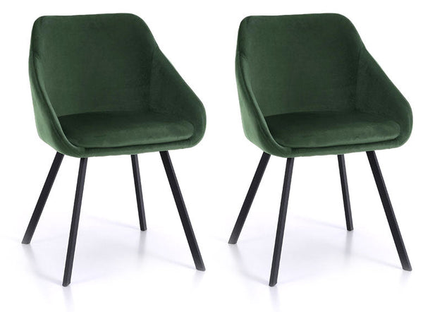 prezzo Set 2 Sedie 51x44x77 cm in Similpelle Verde Petrolio