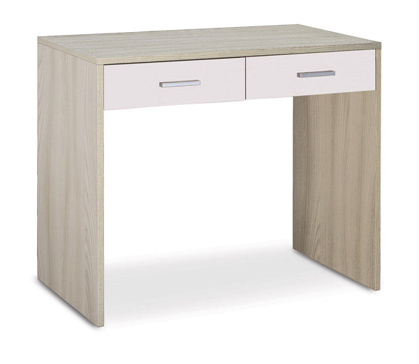 Scrivania da Ufficio 2 Cassetti 91x76x55 cm Olmo Chiaro/Bianco Fiammato acquista