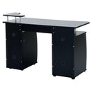 Scrivania da Ufficio Porta PC con Ripiani Tastiera Nero 120x55x85 cm 