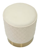 Puff Rotondo Sharon Ø36x39 cm in Pino e MDF e Metallo e Plastica      