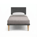 Letto 1 Piazza e Mezza con Rete Rivestita Microfibra Grigio Tessis Testata Flat Varie Misure