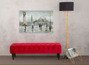 Puff Chantal Bordeaux 149,5x40,5x43 cm Velluto Sintetico e MDF e Spugna Bordeaux