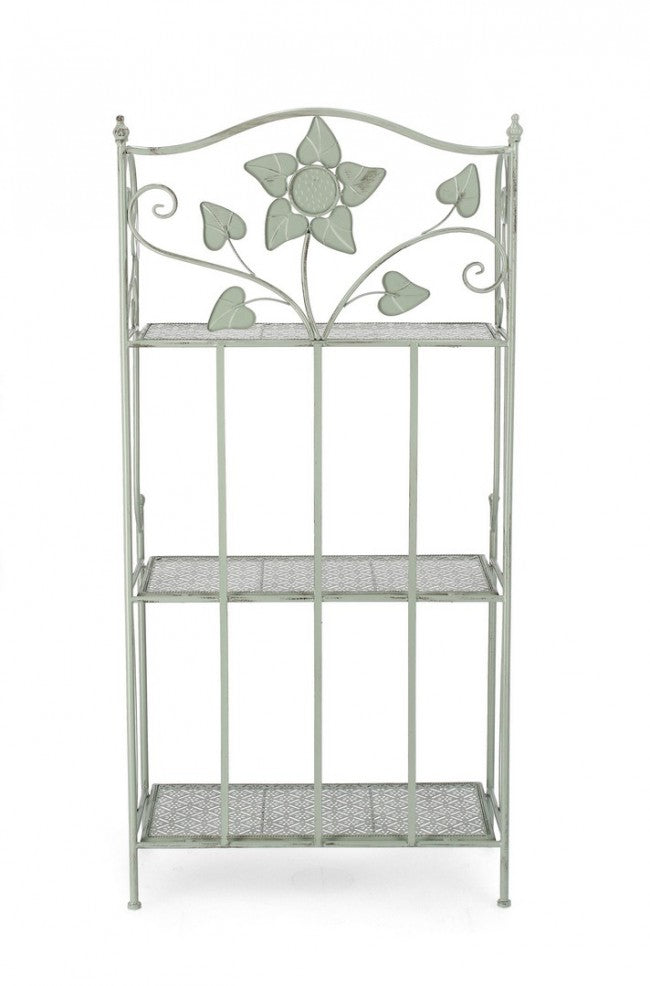 Scaffale 3 Ripiani 60x28x127 cm Harriet in Acciaio Salvia