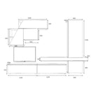 Parete attrezzata Fitz 335 cm bianco cemento