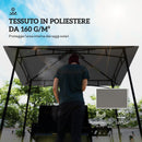 Copertura per Gazebo da Giardino 244x152 cm a 2 Livelli in Poliestere 160gsm Grigio Chiaro   