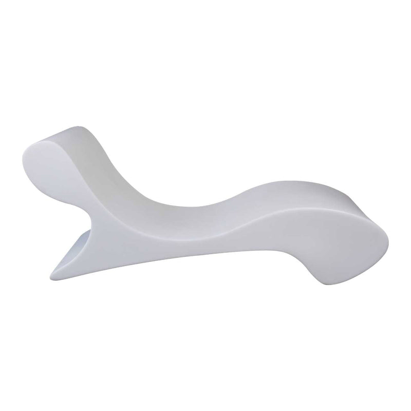 Lettino Chaise Longue da Giardino 168x60x67 cm in Polietilene Sined  Andromeda Bianca
