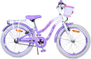 Bicicletta per Bambine 20" Freni Vbrake Cambio Shimano 7 Marce e Cavalletto con Cestino e Portapacchi Viola