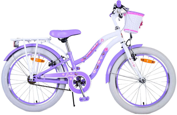 Bicicletta per Bambine 20" Freni Vbrake con Cestino e Portapacchi Viola e Bianco prezzo