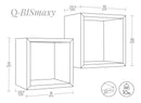 Set 2 Mensole Cubo da Parete Quadrato in Fibra di Legno Q-Bis Maxi Nero