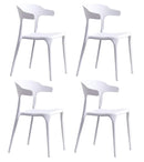 Set 4 Sedie Impilabili 50x75,5x52 cm in Polipropilene New America Bianco