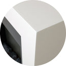 Camino Elettrico da Pavimento Effetto Fiamma 2000W CheminArte Avoriaz Bianco Crema e Nero