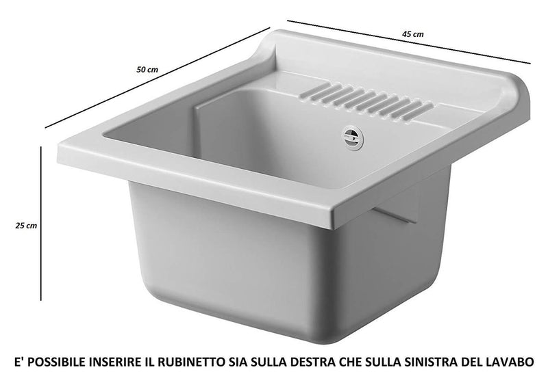 Mobile Lavatoio in PVC 45x50x85cm 1 Anta Forlani Neat Bianco