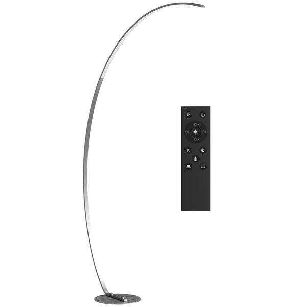 Lampada da Terra ad Arco Alta 172 cm a LED con Telecomando e Regolazione della Luminosità Argento acquista
