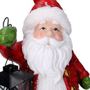 Pupazzo Babbo Natale in Resina con lanterna rosso cm 22x15xh42