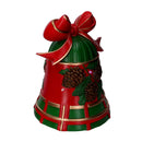 Campana resina pigne rosso e verde con led cm 25x24xh33
