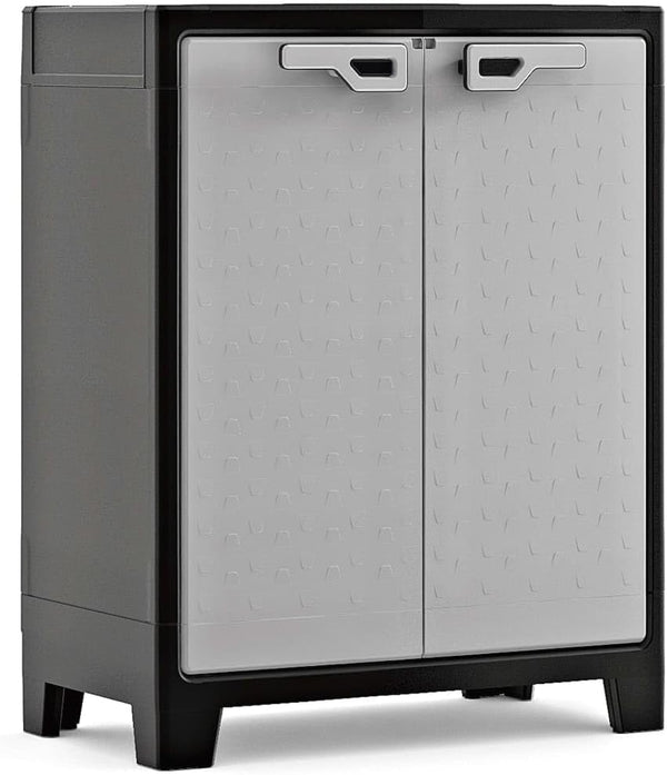 Armadio 2 Ripiani 80x44x100 cm Keter Titan Basso XL Grigio e Nero sconto