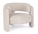 Poltrona Soggiorno 94x88x73 cm Aisha in Tessuto Beige