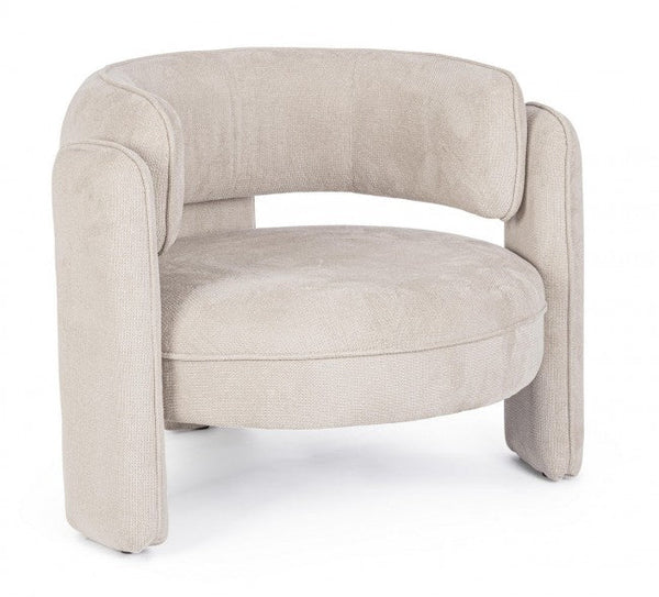 sconto Poltrona Soggiorno 94x88x73 cm Aisha in Tessuto Beige
