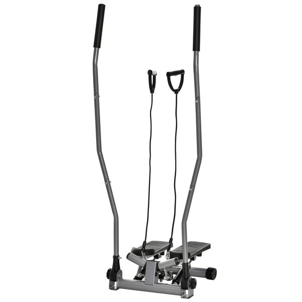 Stepper Fitness 54x40x135 cm con Maniglia e Monitor LCD in Acciaio Argento sconto
