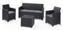 Set da Giardino Divano 2 Poltrone e Tavolino in Resina Keter Claire Lounge Antracite