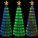 Albero di Natale a Cono Pieghevole Ø50x150 cm con 195 LED RGB Smart e Controllo App      