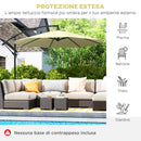 Ombrellone da Giardino 300x250 cm a Braccio Inclinabile con Manovella in Metallo e Poliestere Beige      