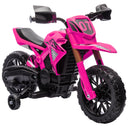 Moto Elettrica per Bambini 3-8 Anni con 12V Doppi Motori Rotelle e Clacson 3 km/h Capacità 30kg Rosa      