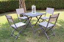 Sedia da Giardino Georgia Pieghevole 58x46x85 h cm in Textilene Taupe