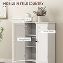 Credenza Cucina 58,2x30x123 cm con 2 Armadietti in MDF Bianco  