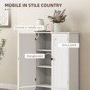 Credenza Cucina 58,2x30x123 cm con 2 Armadietti in MDF Bianco  