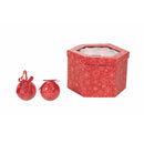 Set 14 Palle di Natale Ø7,5 cm in Polyfoam con Box Fiocco di Neve Rosso