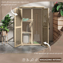 Armadio da Esterno a 2 Ripiani 75x50x111/118 cm in Legno di Abete 