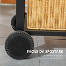 Barbecue a Carbone Griglia Regolabile con Coperchio Ruote e Tavolini Nero 