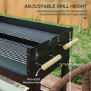Barbecue a Carbonella 2 Griglie e 2 Ripiani 113x53.5x82.5 cm in Metallo e Legno Nera