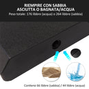 Base per Ombrellone 4 Pezzi Riempibili per Basi a Croce da 100x100 cm Nero