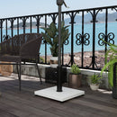 Base per Ombrellone da 25kg in Metallo e Cemento con Effetto Legno 45x45x33.5cm Bianco