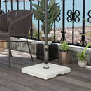 Base per Ombrellone da Giardino 25kg 38x38x38 cm in Granito e Acciaio Inox Grigia