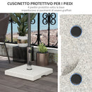 Base per Ombrellone da Giardino 25kg 38x38x38 cm in Granito e Acciaio Inox Grigia