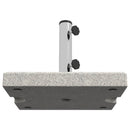 Base per Ombrellone da Giardino 25kg 38x38x38 cm in Granito e Acciaio Inox Grigia