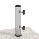 Base per Ombrellone da Giardino 25kg 38x38x38 cm in Granito e Acciaio Inox Grigia