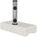 Base per Ombrellone da Giardino 25kg 45x22.5x40 cm in Granito e Acciaio Inox Grigia
