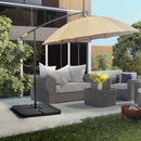 Base per Ombrellone 4 Pezzi in HDPE Riempibili 104x104x7.5 cm Nera 