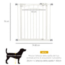 Cancelletto per Cani taglia Piccola e Media 74-80x76 cm in Acciaio e PA Bianco