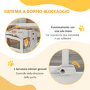 Cancelletto per Cani taglia Piccola e Media 74-80x76 cm in Acciaio e PA Bianco