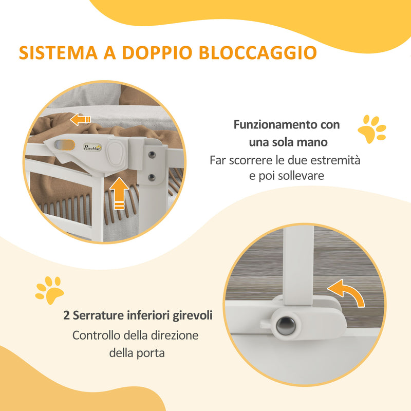 Cancelletto per Cani taglia Piccola e Media 74-80x76 cm in Acciaio e PA Bianco