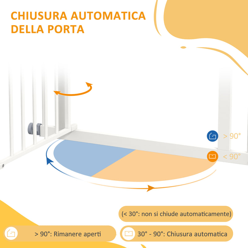 Cancelletto per Cani taglia Piccola e Media 74-80x76 cm in Acciaio e PA Bianco