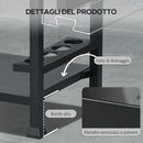 Carrello Barbecue con Tavolino Pieghevole 125x65x84 cm in Acciaio Inox Nero