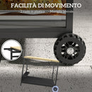 Carrello da Giardino a 2 Ripiani 97.5x65x81 cm con Portabottiglie in Legno di Abete