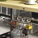 Carrello da Giardino a 2 Ripiani 97.5x65x81 cm con Portabottiglie in Legno di Abete